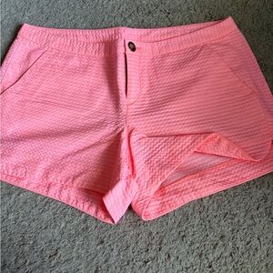 Lilly Pulitzer Coral Shorts with Textured Design